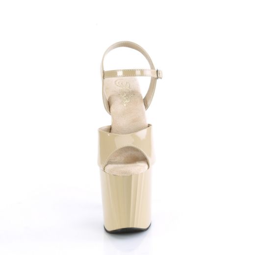 Product image of Pleaser ENCHANT-709 Cream Pat/Cream 7 1/2 Inch Heel 3 1/2 Inch PF Ankle Strap Sandal