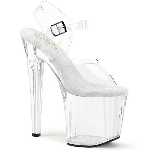 Product image of Pleaser ENCHANT-708 Clr/Clr 7 1/2 Inch Heel 3 1/2 Inch PF Ankle Strap Sandal