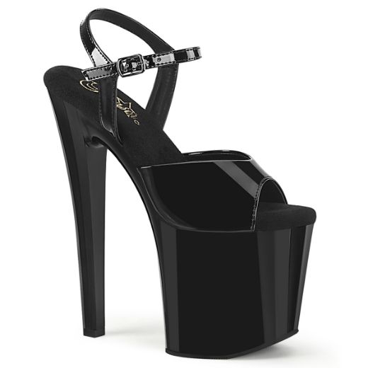 Product image of Pleaser ENCHANT-709 Blk Pat/Blk 7 1/2 Inch Heel 3 1/2 Inch PF Ankle Strap Sandal