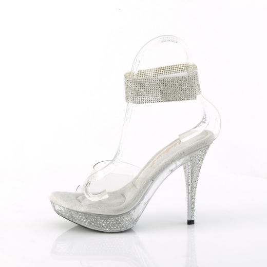 Product image of Fabulicious ELEGANT-442 Clr/Clr 4 1/2 Inch Heel 1 Inch PF Sandal w/RS Ankle Cuff