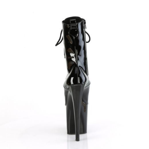 Product image of Pleaser ENCHANT-1040 Blk Pat/Blk 7 1/2 Inch Heel 3 1/2 Inch PF Lace-Up Mid Calf Boot Side Zip