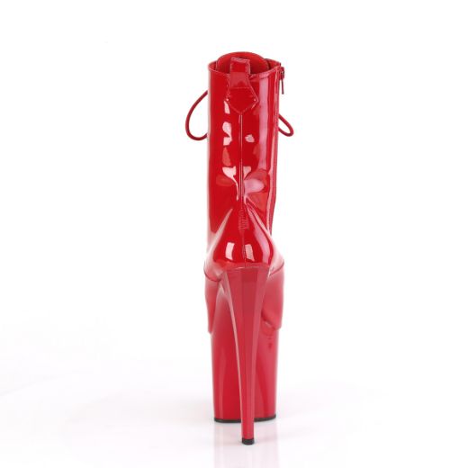Product image of Pleaser ENCHANT-1040 Red Pat/Red 7 1/2 Inch Heel 3 1/2 Inch PF Lace-Up Mid Calf Boot Side Zip