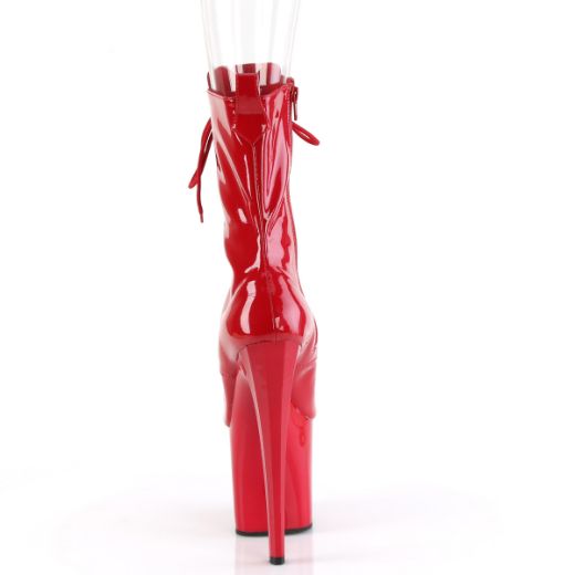 Product image of Pleaser ENCHANT-1041 Red Pat/Red 8 Inch Heel 3 3/4 Inch PF Peep Toe Ankle Boot Side Zip