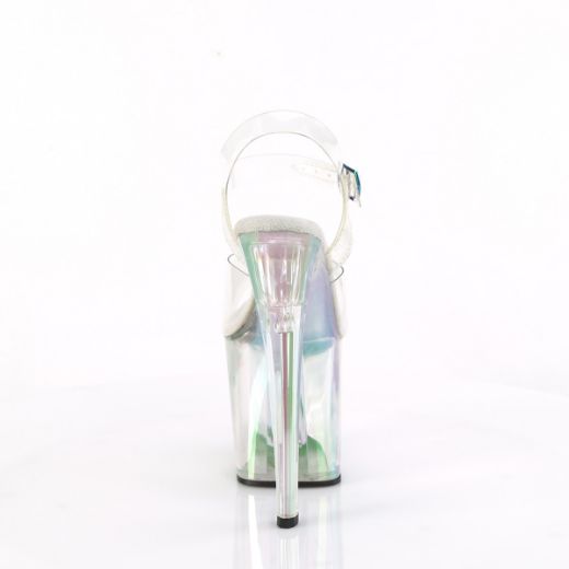 Product image of Pleaser ENCHANT-708HT Clr/Holographic Tinted 8 Inch Heel 3 3/4 Inch PF Ankle Strap Sandal