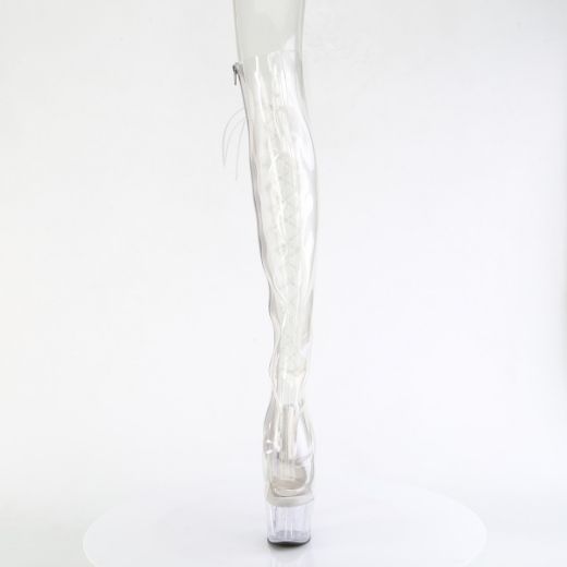 Product image of Pleaser ADORE-3019C Clr TPU/Clr 7 Inch Heel 2 3/4 Inch PF Open Toe/Over-The-Knee Boot Side Zip