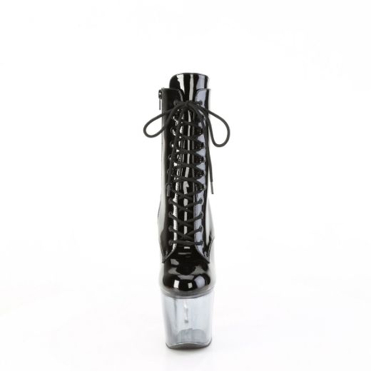 Product image of Pleaser BLISS-1020BC Blk Pat/Blk-Clr Ombre 7 Inch Heel 2 3/4 Inch PF Ankle Boot