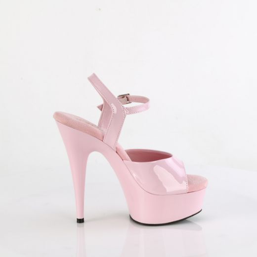 Product image of Pleaser DELIGHT-609 B. Pink Pat/B. Pink 6 Inch Heel 1 3/4 Inch PF Ankle Strap Sandal