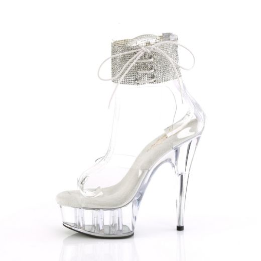Product image of Pleaser DELIGHT-624RS Clr/Clr 6 Inch Heel 1 3/4 Inch PF RS Ankle Cuff Sandal Back Zip