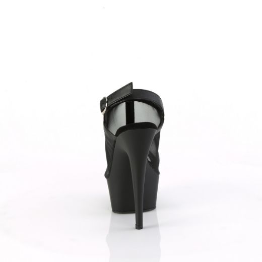 Product image of Pleaser DELIGHT-636 Blk Faux Le-Mesh/Blk Matte 6 Inch Heel 1 3/4 Inch PF Mesh Sling Back Sandal