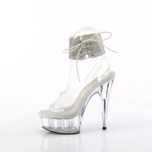 Product image of Pleaser DELIGHT-691-2RS Clr/Clr 6 Inch Heel 1 3/4 Inch PF Ankle Cuff Sandal w/RS