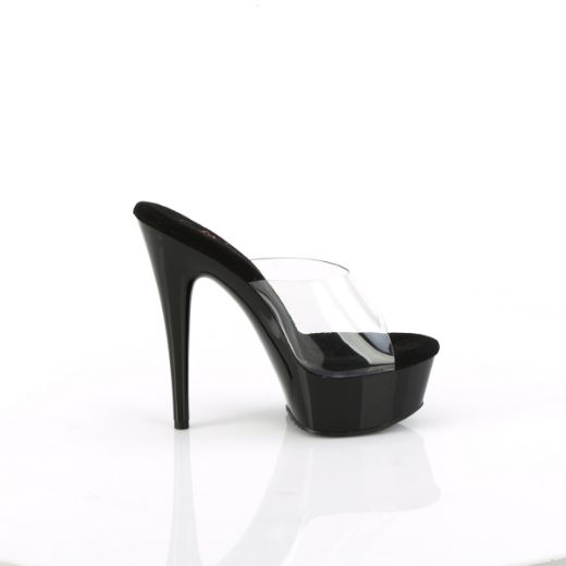 Product image of Pleaser EXCITE-601 Clr/Blk 6 Inch Heel 1 3/4 Inch PF Comfort Width Slide