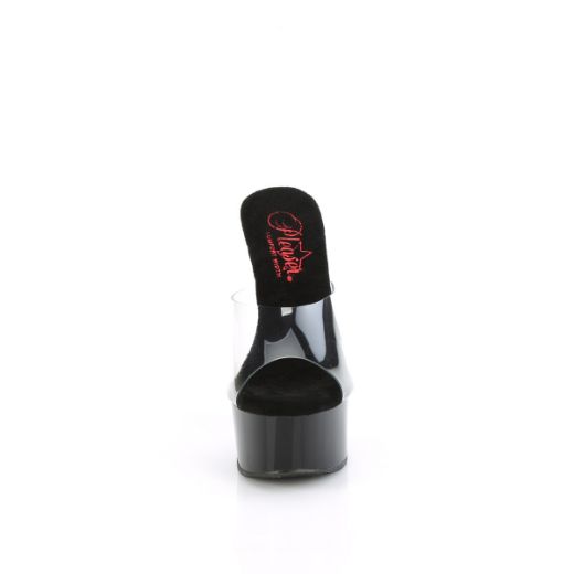 Product image of Pleaser GLEAM-601 Clr/Blk 6 Inch Heel 1 3/4 Inch PF Comfort Width Slide