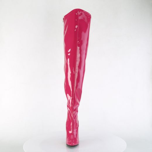 Product image of Pleaser SEDUCE-3000WC H. Pink Str Pat 5 Inch Heel Stretch Wide Calf Thigh Boot Side Zip