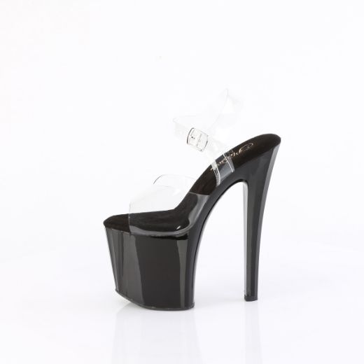 Product image of Pleaser ENCHANT-708 Clr/Blk 8 Inch Heel 3 3/4 Inch PF Ankle Strap Sandal