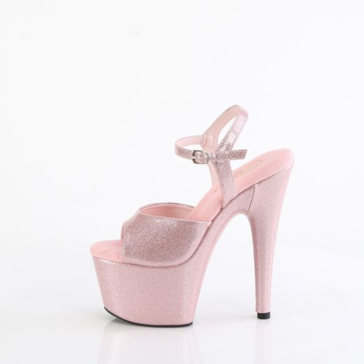 Product image of Pleaser ADORE-709GP B. Pink Glitter Pat/M 7 Inch Heel 2 3/4 Inch PF Ankle Strap Sandal
