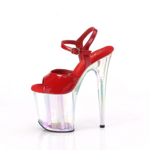 Product image of Pleaser FLAMINGO-809HT Red Holo Pat/Holo Tinted 8 Inch Heel 4 Inch Holo Tinted PF Ankle Strap Sandal