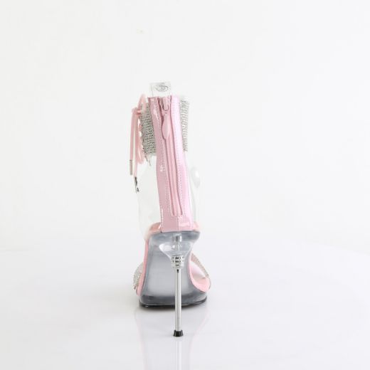 Product image of Fabulicious CHIC-47 Clr-B. Pink/Clr 4 1/2 Inch Heel 1/4 Inch PF Ankle Cuff Sandal w/RS Back Zip
