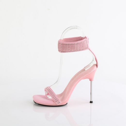 Product image of Fabulicious CHIC-40 B. Pink Faux Leather-RS/B. Pink 4 1/2 Inch Heel 1/4 Inch PF Ankle Strap Sandal w/RS Back Zip