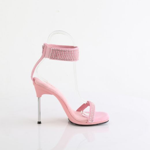 Product image of Fabulicious CHIC-40 B. Pink Faux Leather-RS/B. Pink 4 1/2 Inch Heel 1/4 Inch PF Ankle Strap Sandal w/RS Back Zip