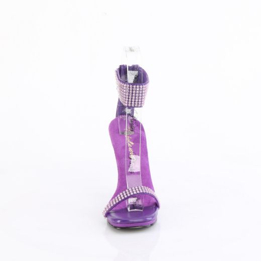 Product image of Fabulicious CHIC-40 Purple Faux Leather-RS/Purple 4 1/2 Inch Heel 1/4 Inch PF Ankle Strap Sandal w/RS Back Zip