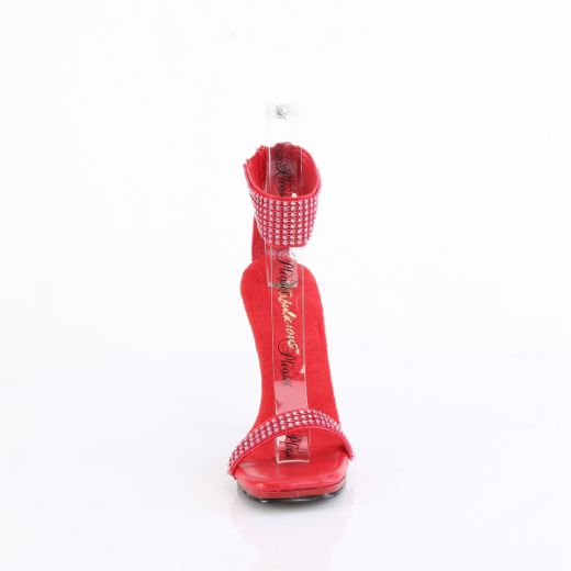 Product image of Fabulicious CHIC-40 Red Faux Leather-RS/Red 4 1/2 Inch Heel 1/4 Inch PF Ankle Strap Sandal w/RS Back Zip