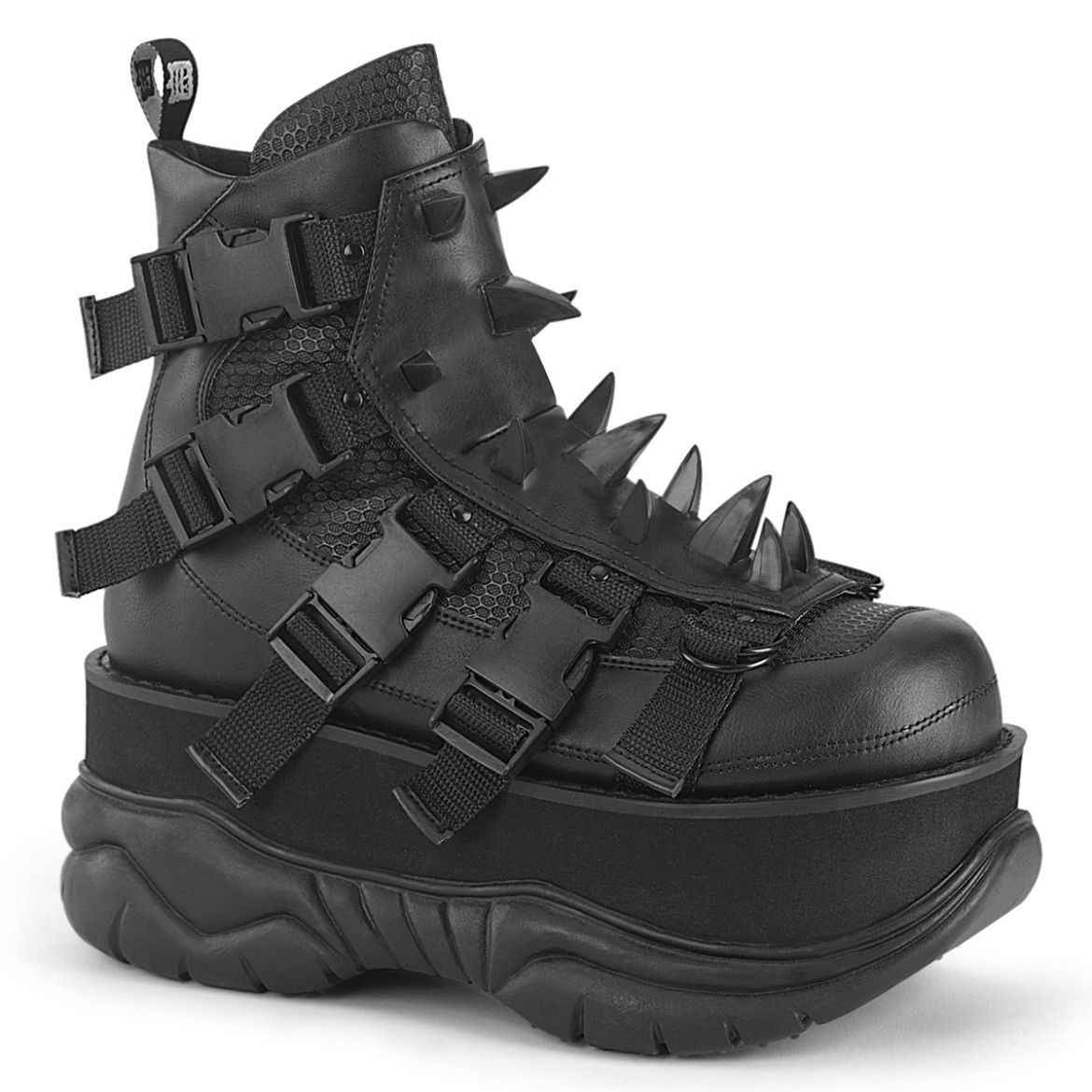 Product image of Demoniacult NEPTUNE-68 Blk Vegan Leather 3 Inch Platform Ankle Boot Inside Zip