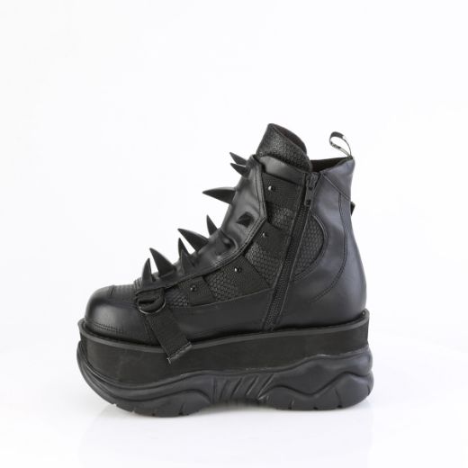 Product image of Demoniacult NEPTUNE-68 Blk Vegan Leather 3 Inch Platform Ankle Boot Inside Zip