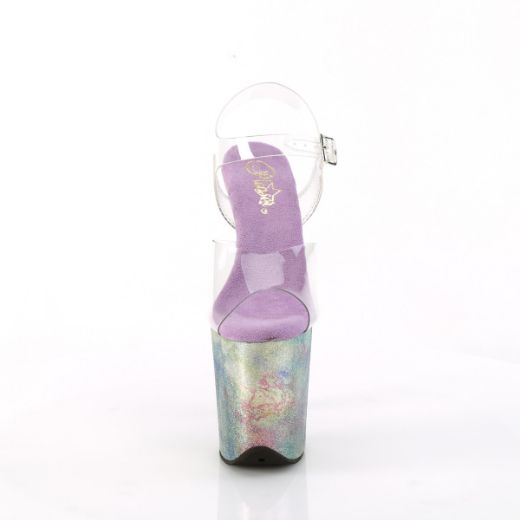 Product image of Pleaser FLAMINGO-808NEB Clr/Lavender Multi Metallic 8 Inch Heel 4 Inch PF Ankle Strap Sandal