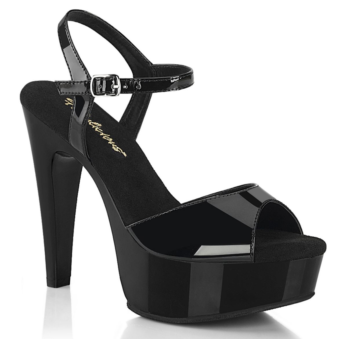 Product image of Fabulicious MARTINI-509 Blk Pat/Blk 5 Inch Heel 1 3/4 Inch PF Ankle Strap Sandal