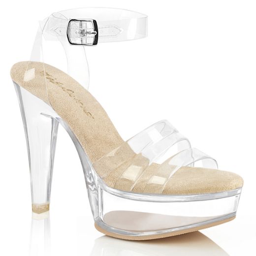 Product image of Fabulicious MARTINI-505 Clr-Cream/Clr 5 Inch Heel 1 3/4 Inch PF Wrap Around Ankle Strap Sandal