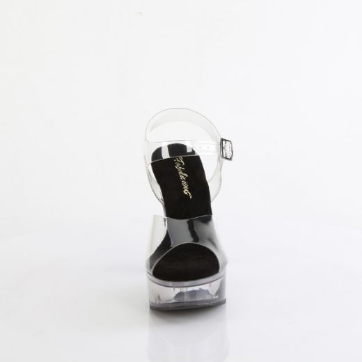 Product image of Fabulicious MARTINI-508 Clr-Blk/Smoke Tinted 5 Inch Heel 1 3/4 Inch PF Ankle Strap Sandal