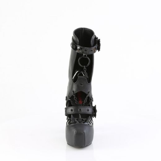Product image of Demoniacult DEMON-13 Blk Vegan Leather 5 Inch Heel 1 1/2 Inch Concealed PF Maryjane Pump w/ Spat