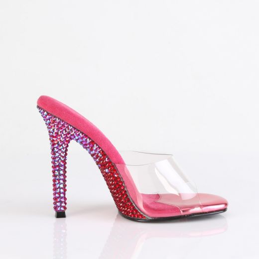 Product image of Fabulicious GALA-01DMM Clr/Fuchsia Multi RS 4 1/2 Inch Heel Slide w/ Two Tone RS