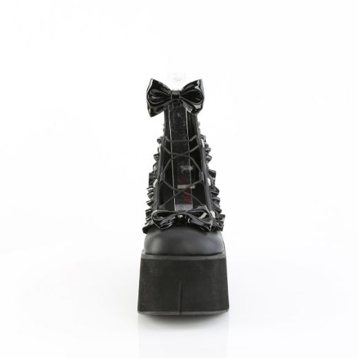 Product image of Demoniacult KERA-18 Blk Vegan Leather 4 1/2 Inch Platform Wrap Around Ankle Shoe