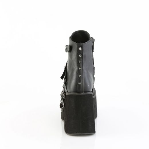 Product image of Demoniacult KERA-68 Blk Vegan Leather 4 1/2 Inch Platform Lace-Up Ankle BootInside Metal Zip