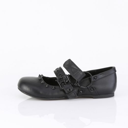 Product image of Demoniacult DAISY-08 Blk Vegan Leather Ballet Flat Double Strap Mary Jane