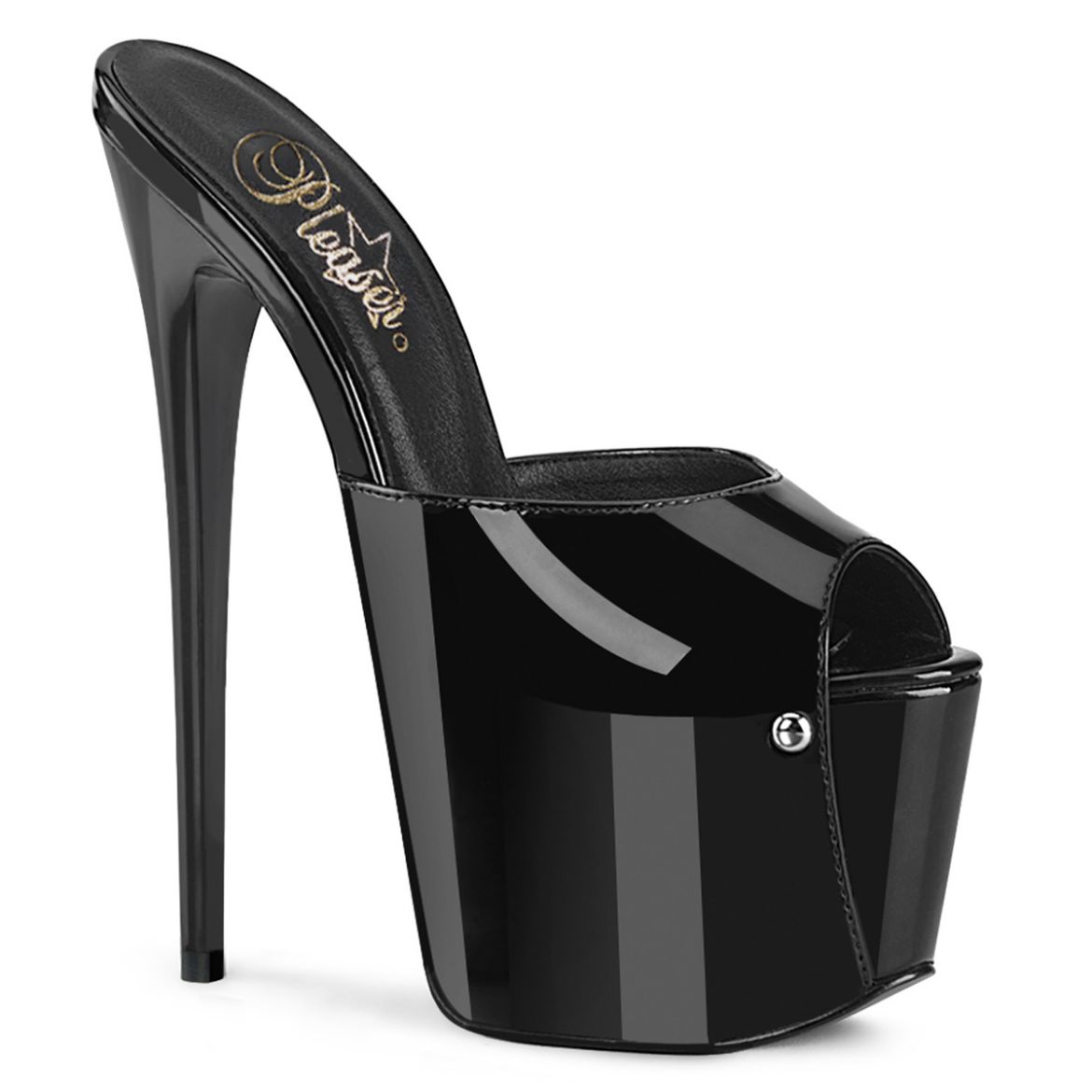 Product image of Pleaser JUBILANT-01 Blk Pat 7 Inch Heel 3 InchConcealed PF Slide