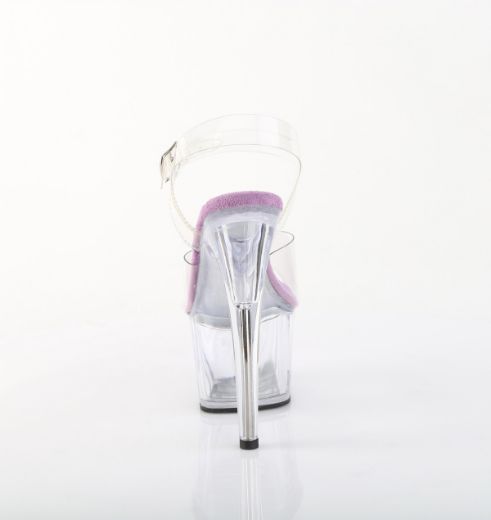 Product image of Pleaser ADORE-708 Clr-Lavender/Clr 7 Inch Heel 2 3/4 Inch PF Ankle Strap Sandal