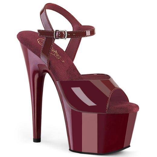 Product image of Pleaser ADORE-709 Burgundy Pat/Burgundy 7 Inch Heel 2 3/4 Inch PF Ankle Strap Sandal