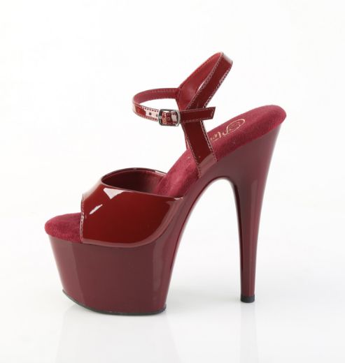 Product image of Pleaser ADORE-709 Burgundy Pat/Burgundy 7 Inch Heel 2 3/4 Inch PF Ankle Strap Sandal