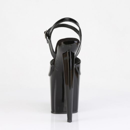 Product image of Pleaser RAZZLE-809 Blk Pat/Blk 8 Inch Heel 3 1/2 Inch PF Ankle Strap Sandal