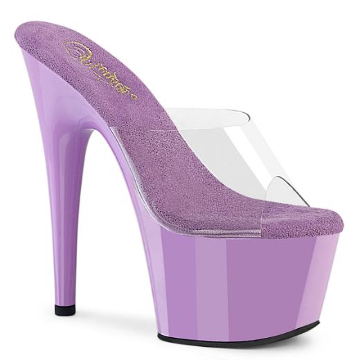 Product image of Pleaser ADORE-701 Clr/Lavender 7 Inch Heel 2 3/4 Inch PF Slide