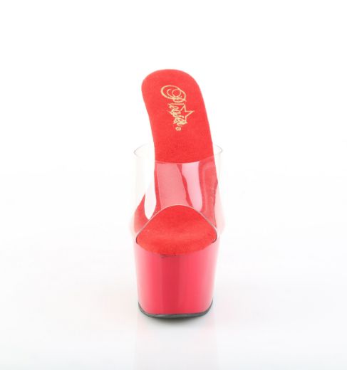 Product image of Pleaser ADORE-701 Clr/Red 7 Inch Heel 2 3/4 Inch PF Slide