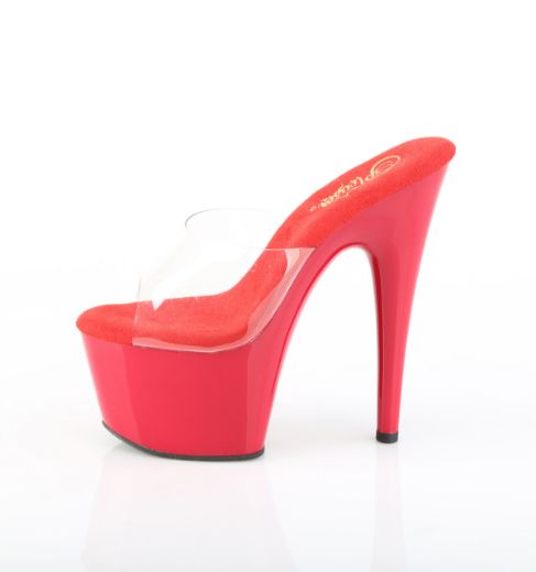 Product image of Pleaser ADORE-701 Clr/Red 7 Inch Heel 2 3/4 Inch PF Slide