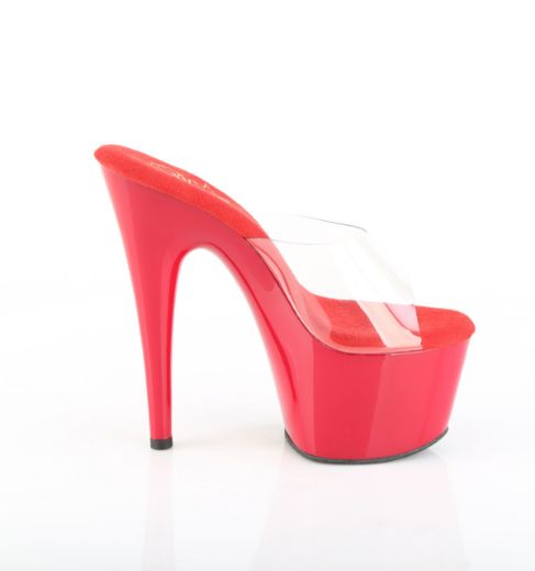 Product image of Pleaser ADORE-701 Clr/Red 7 Inch Heel 2 3/4 Inch PF Slide