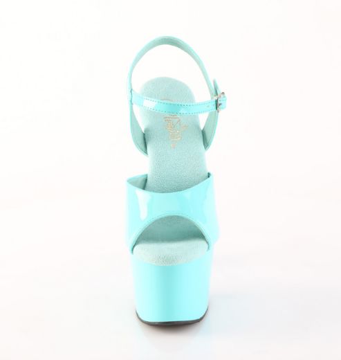 Product image of Pleaser ADORE-709 Aqua Pat/Aqua 7 Inch Heel 2 3/4 Inch PF Ankle Strap Sandal