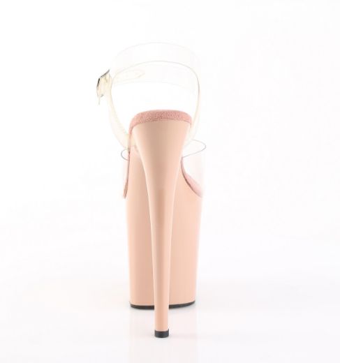 Product image of Pleaser FLAMINGO-808 Clr/Blush 8 Inch Heel 4 Inch PF Ankle Strap Sandal