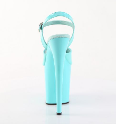 Product image of Pleaser FLAMINGO-809 Aqua Pat/Aqua 8 Inch Heel 4 Inch PF Ankle Strap Sandal