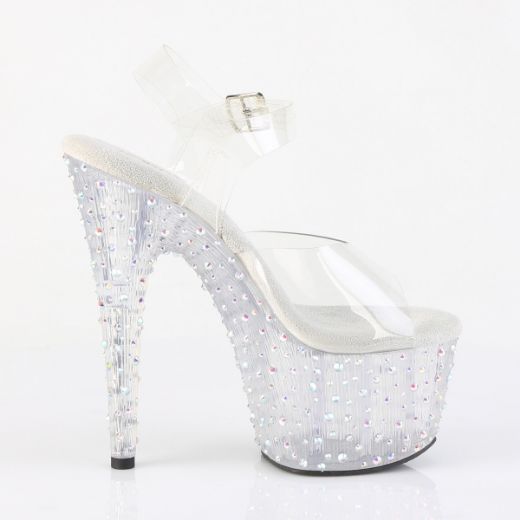 Product image of Pleaser STARDANCE-708 Clr/Clr-Slv Multi RS 7 Inch Heel 2 3/4� PF Ankle Strap Sandal