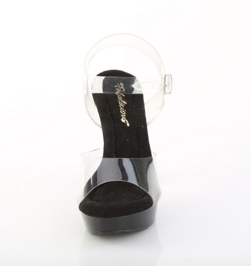 Product image of Fabulicious COCKTAIL-508 Clr/Blk 5 Inch Heel 1 Inch PF Ankle Strap Sandal